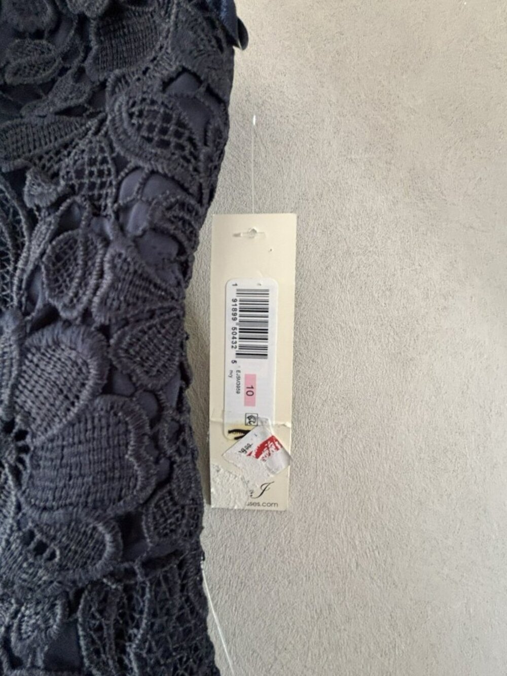 Eliza J Navy Lace Dress Size 10 Fit Flare Sleeveless Floral Cocktail Party NWT - Picture 8 of 16